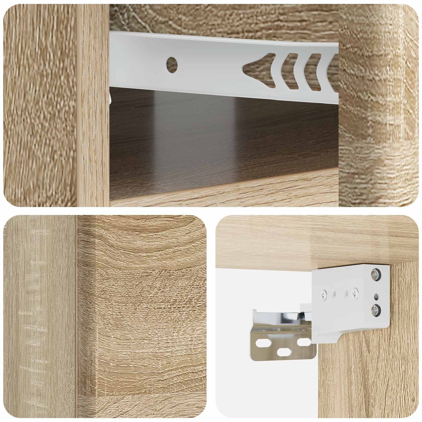 Wall-Mounted Bedside Cabinet Sonoma Oak 49 x 34.5 x 20 cm