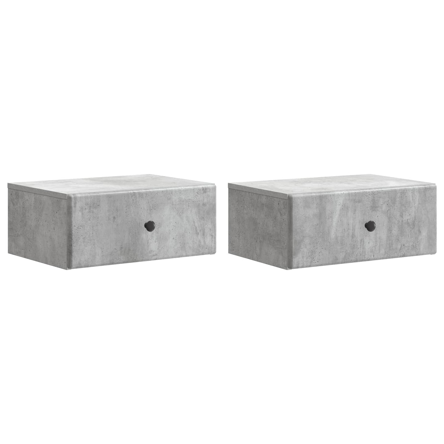 Wall-Mounted Bedside Cabinet with Drawer 2 pcs Concrete Grey