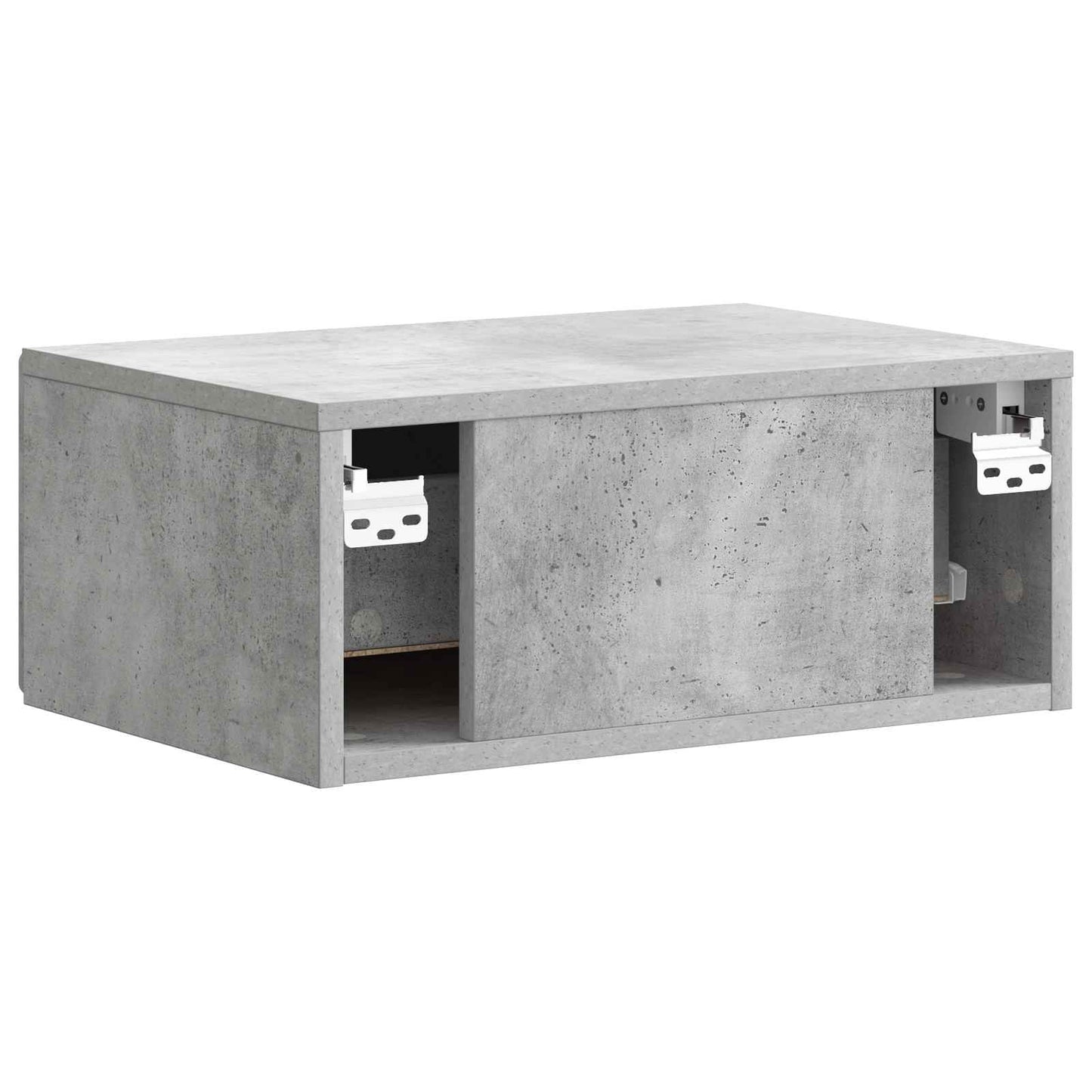 Wall-Mounted Bedside Cabinet with Drawer 2 pcs Concrete Grey