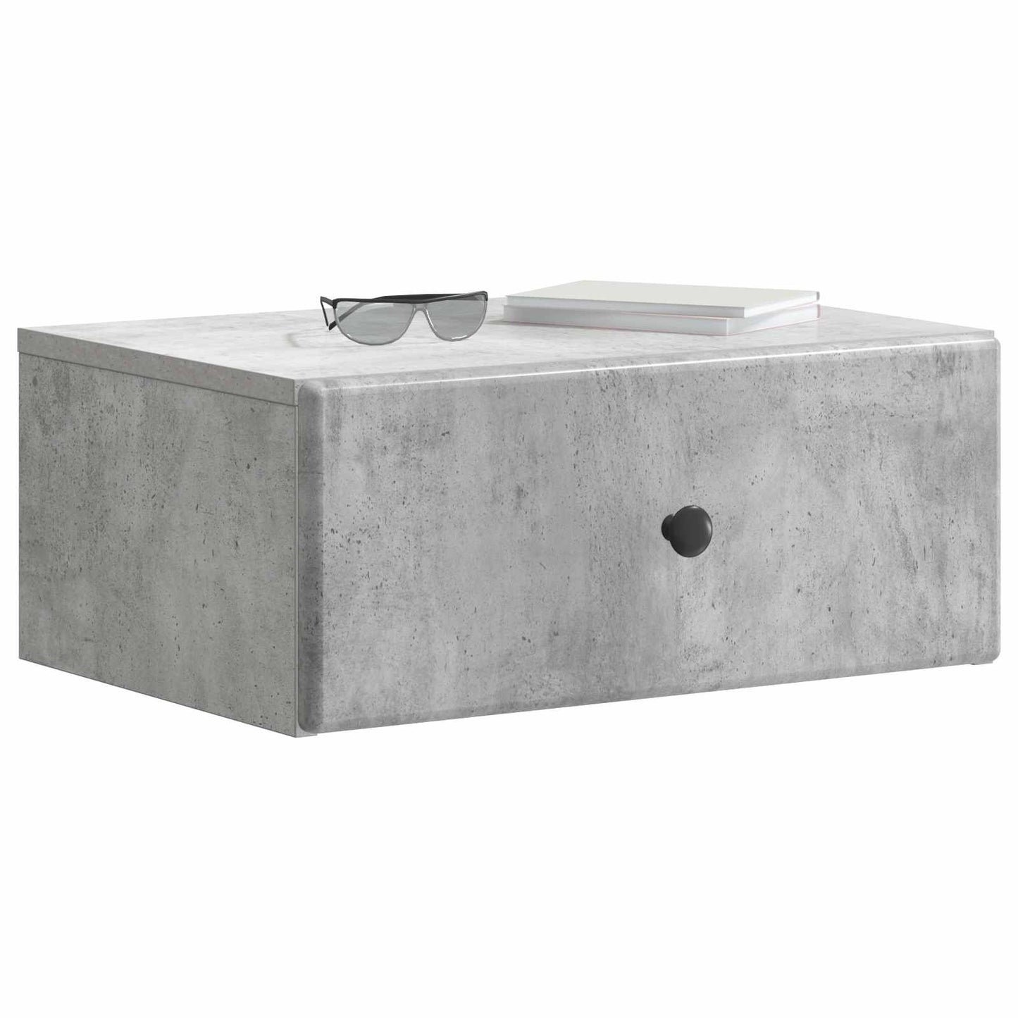 Wall-Mounted Bedside Cabinet with Drawer 2 pcs Concrete Grey