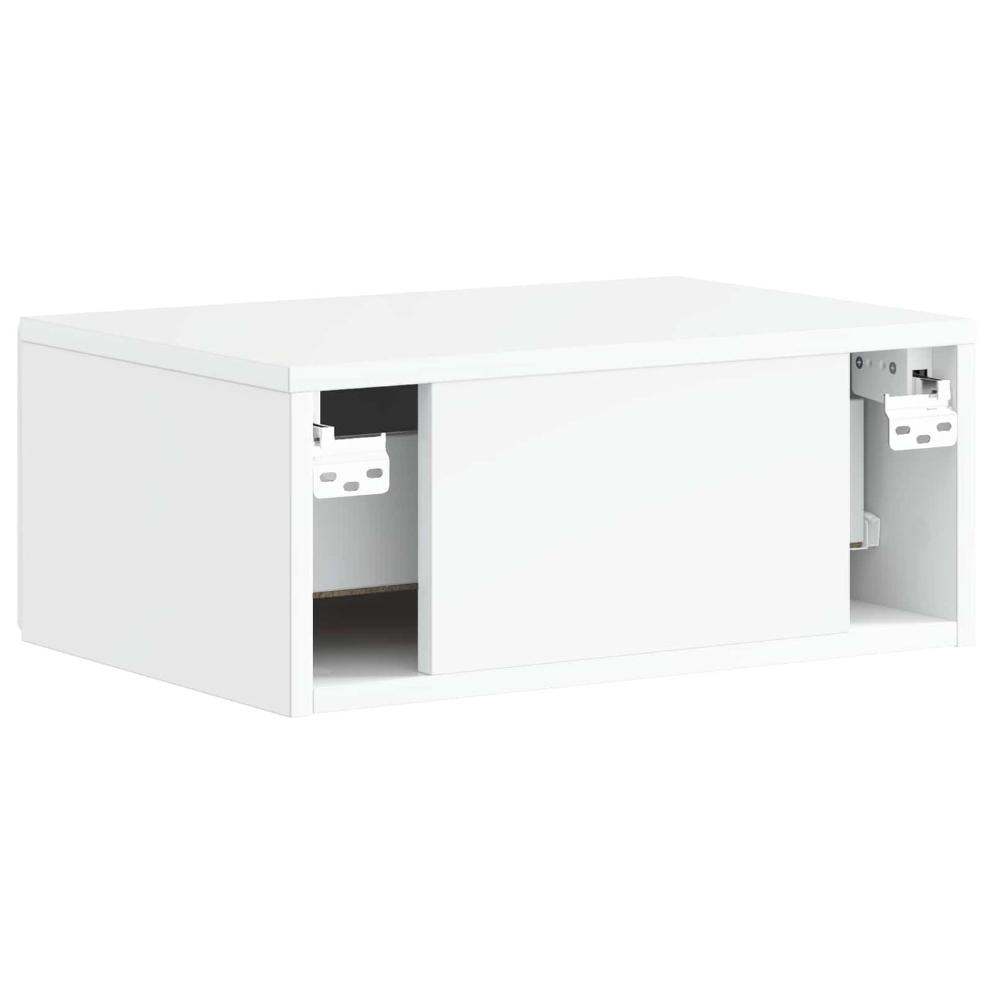 Wall-Mounted Bedside Cabinet High Gloss White 49 x 34.5 x 20 cm