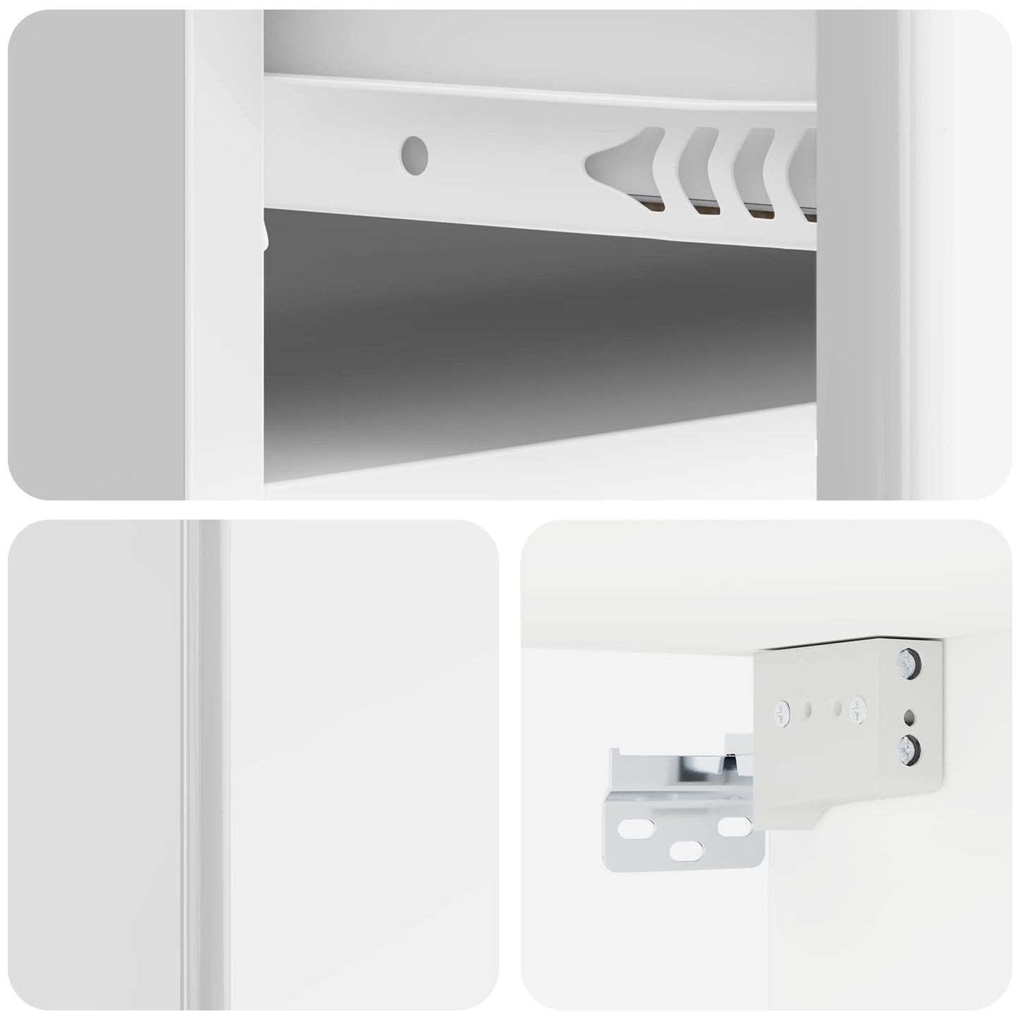 Wall-Mounted Bedside Cabinet with Drawer 2 pcs High Gloss White