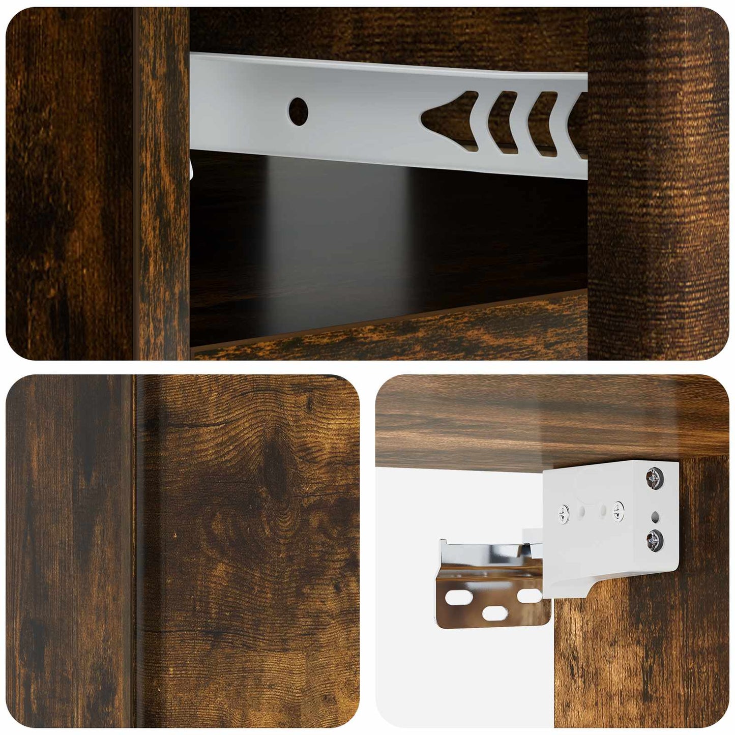 Wall-Mounted Bedside Cabinet 2 pcs Smoked Oak 49 x 34.5 x 20 cm