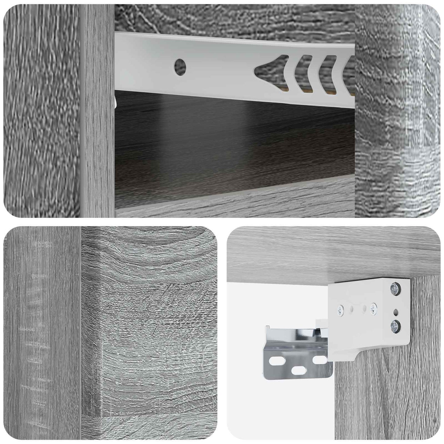 Wall-Mounted Bedside Cabinet 2 pcs Grey Sonoma