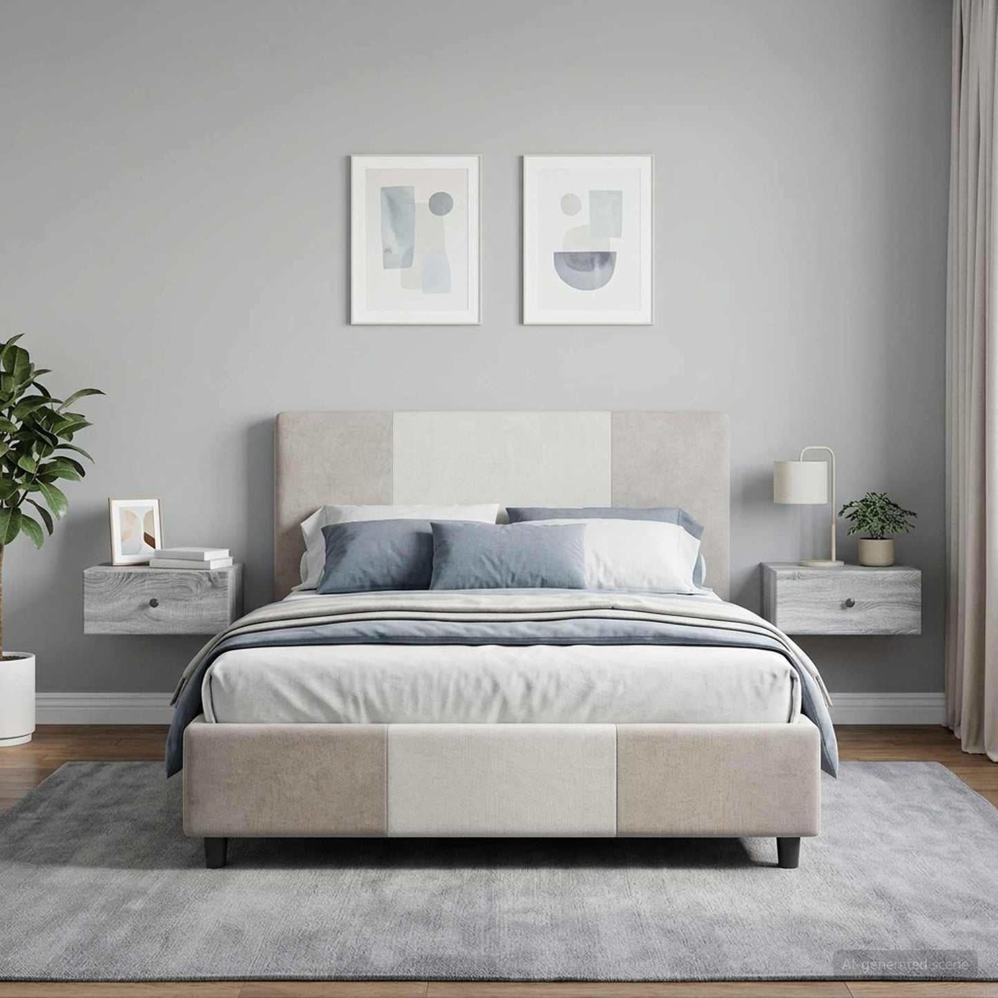 Wall-Mounted Bedside Cabinet 2 pcs Grey Sonoma Engineered Wood