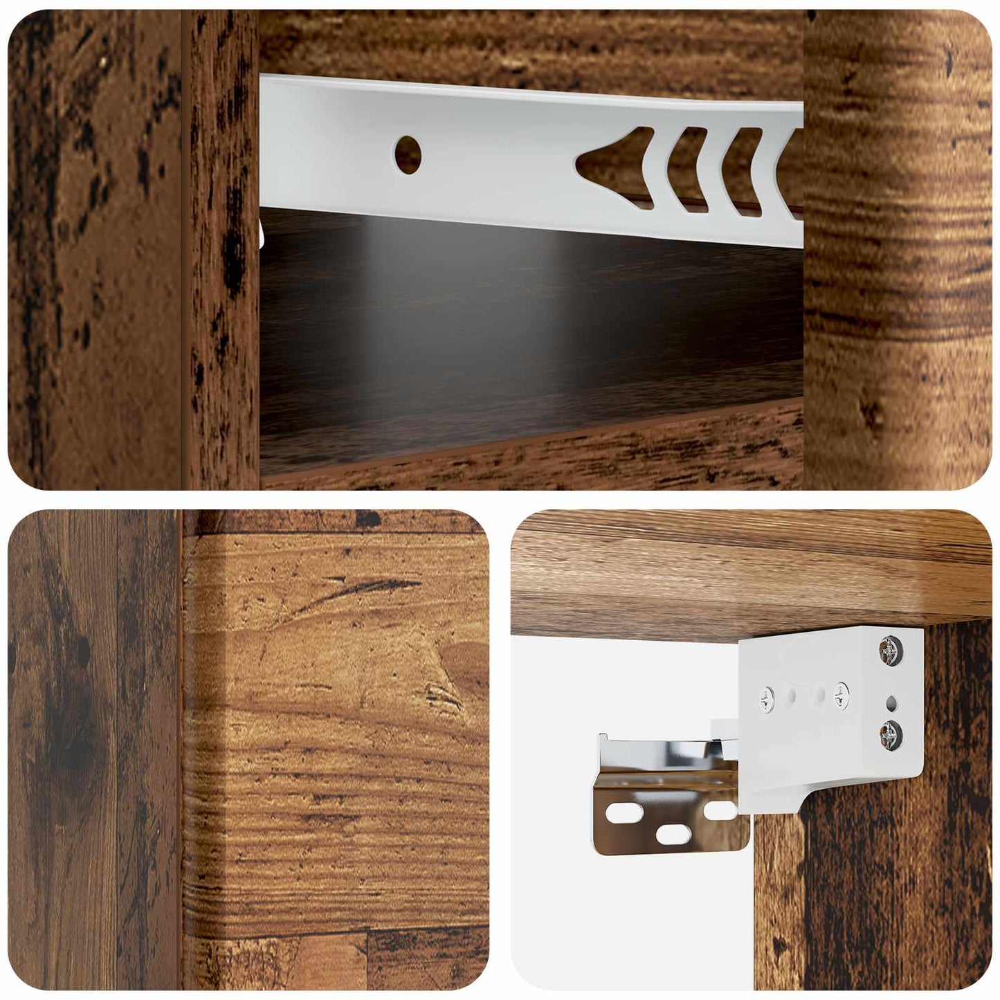 Wall-Mounted Bedside Cabinet 2 pcs Old Wood 49 x 34.5 x 20 cm