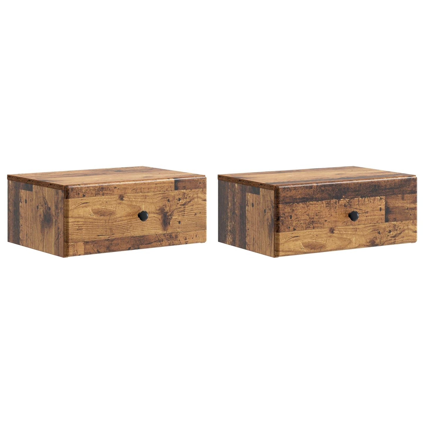 Wall-Mounted Bedside Cabinet 2 pcs Old Wood 49 x 34.5 x 20 cm