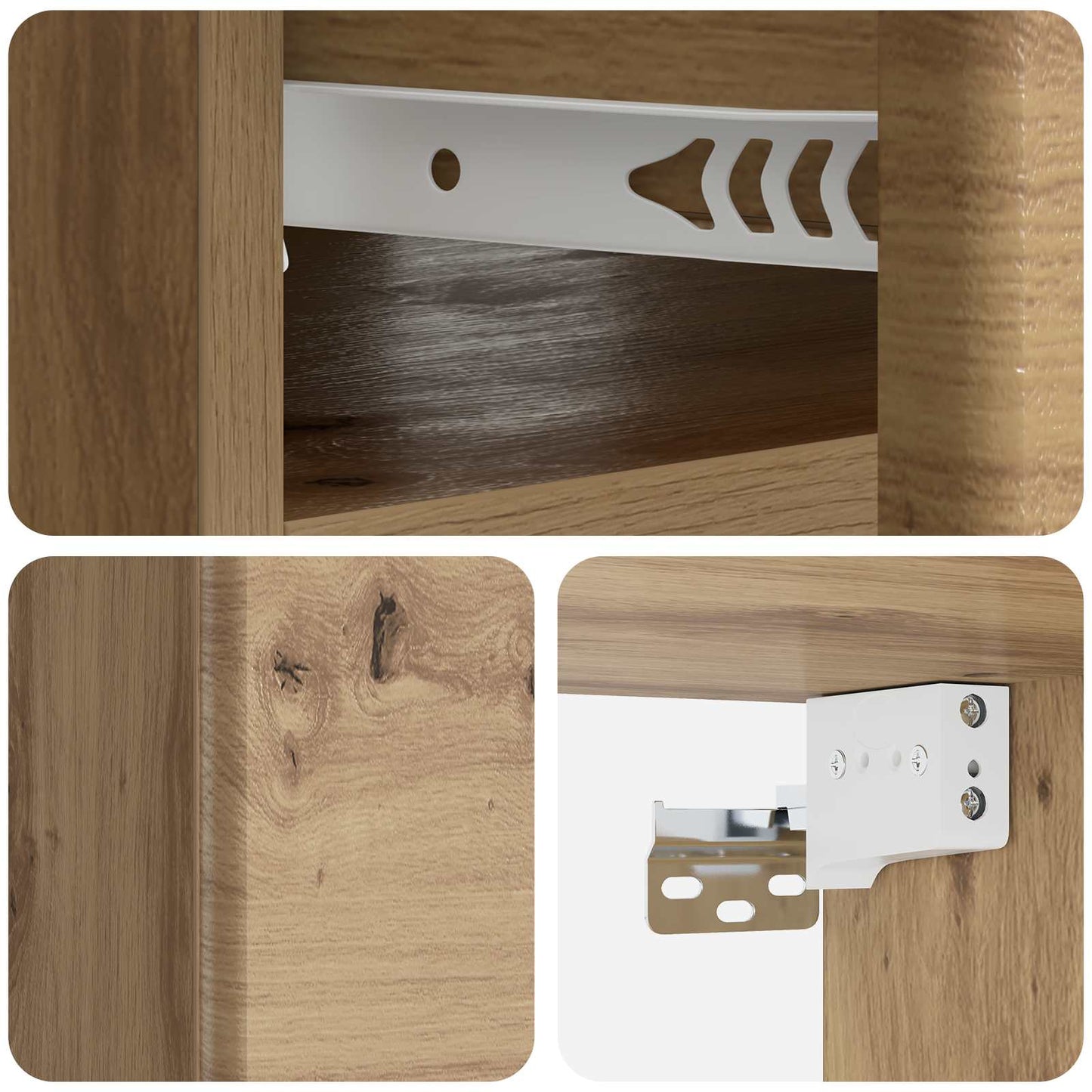 Wall-Mounted Bedside Cabinet Artisan Oak 49 x 34.5 x 20 cm