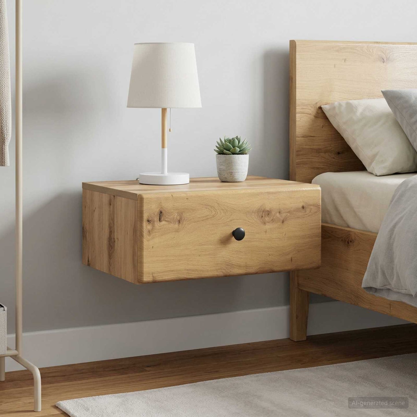 Wall-Mounted Bedside Cabinet 2 pcs Artisan Oak
