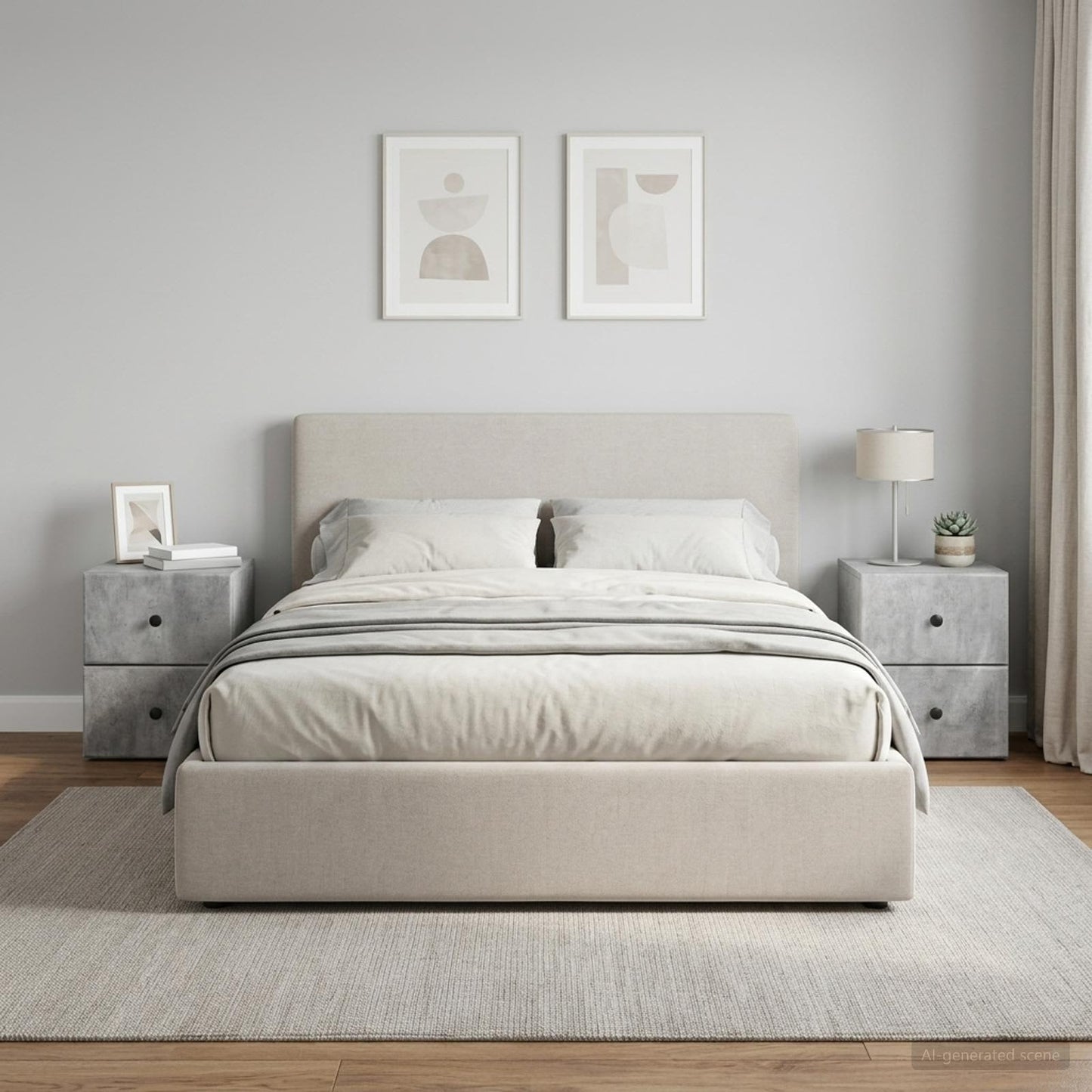 Wall-Mounted Bedside Cabinet with Drawer 2 pcs Concrete Grey