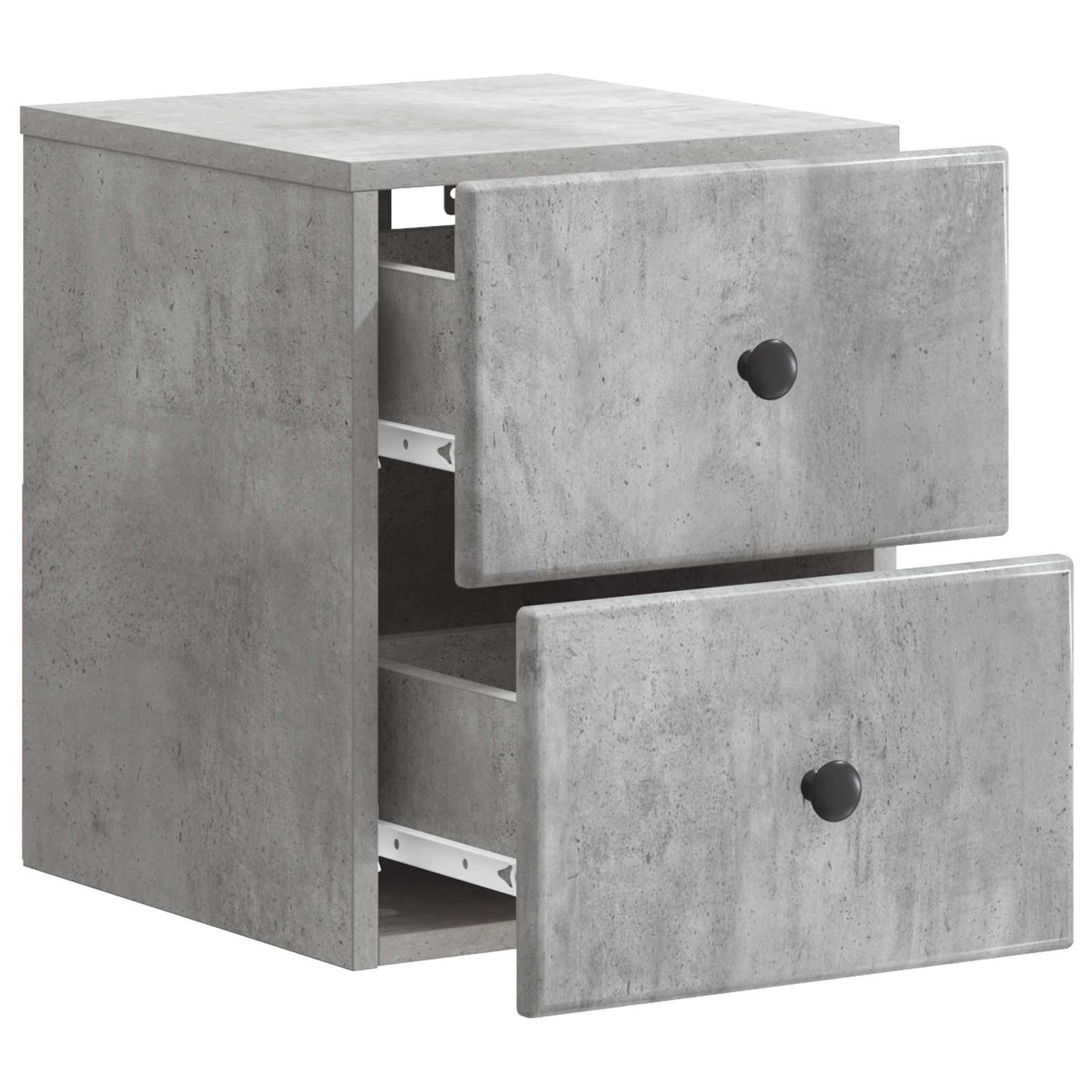 Wall-Mounted Bedside Cabinet with Drawer 2 pcs Concrete Grey