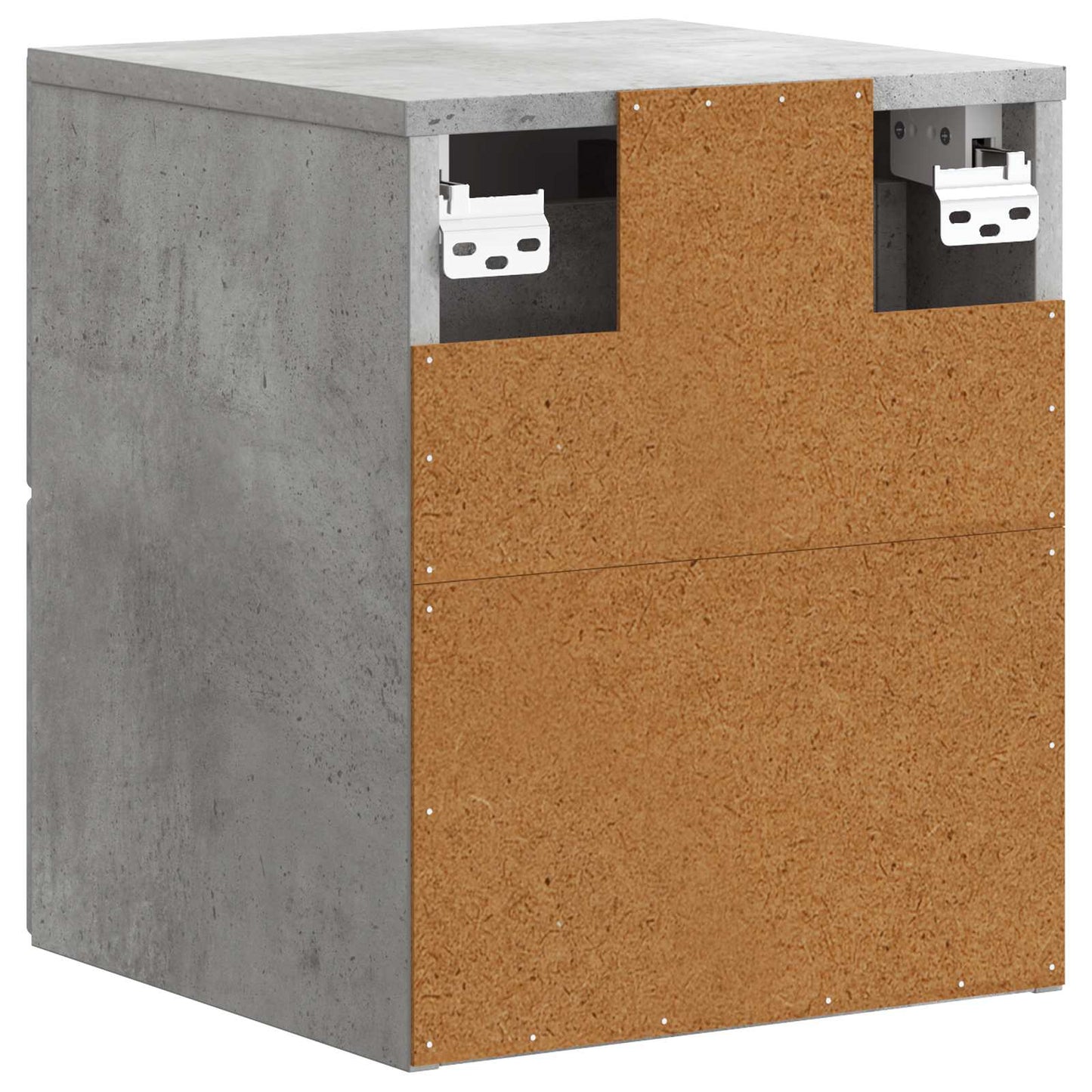 Wall-Mounted Bedside Cabinet with Drawer 2 pcs Concrete Grey