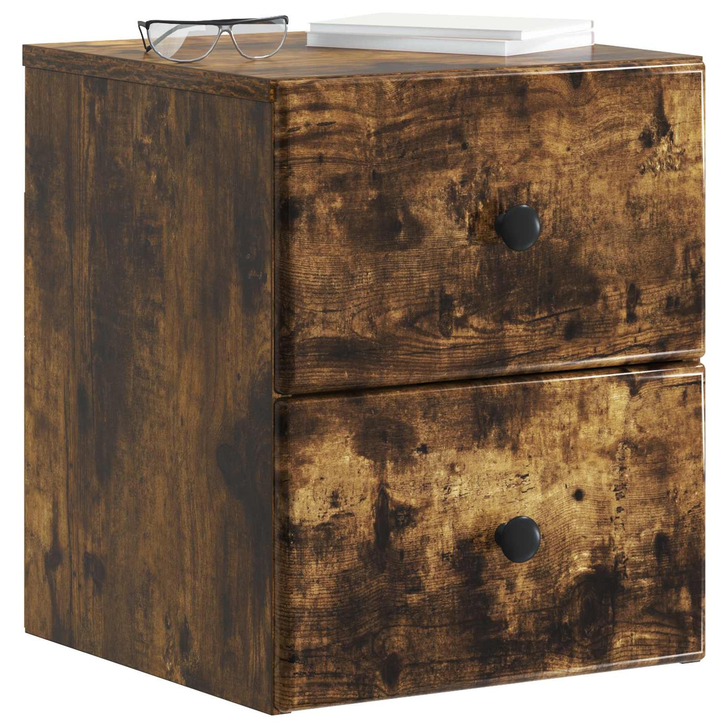 Wall-Mounted Bedside Cabinet Smoked Oak 34.5 x 33 x 40 cm