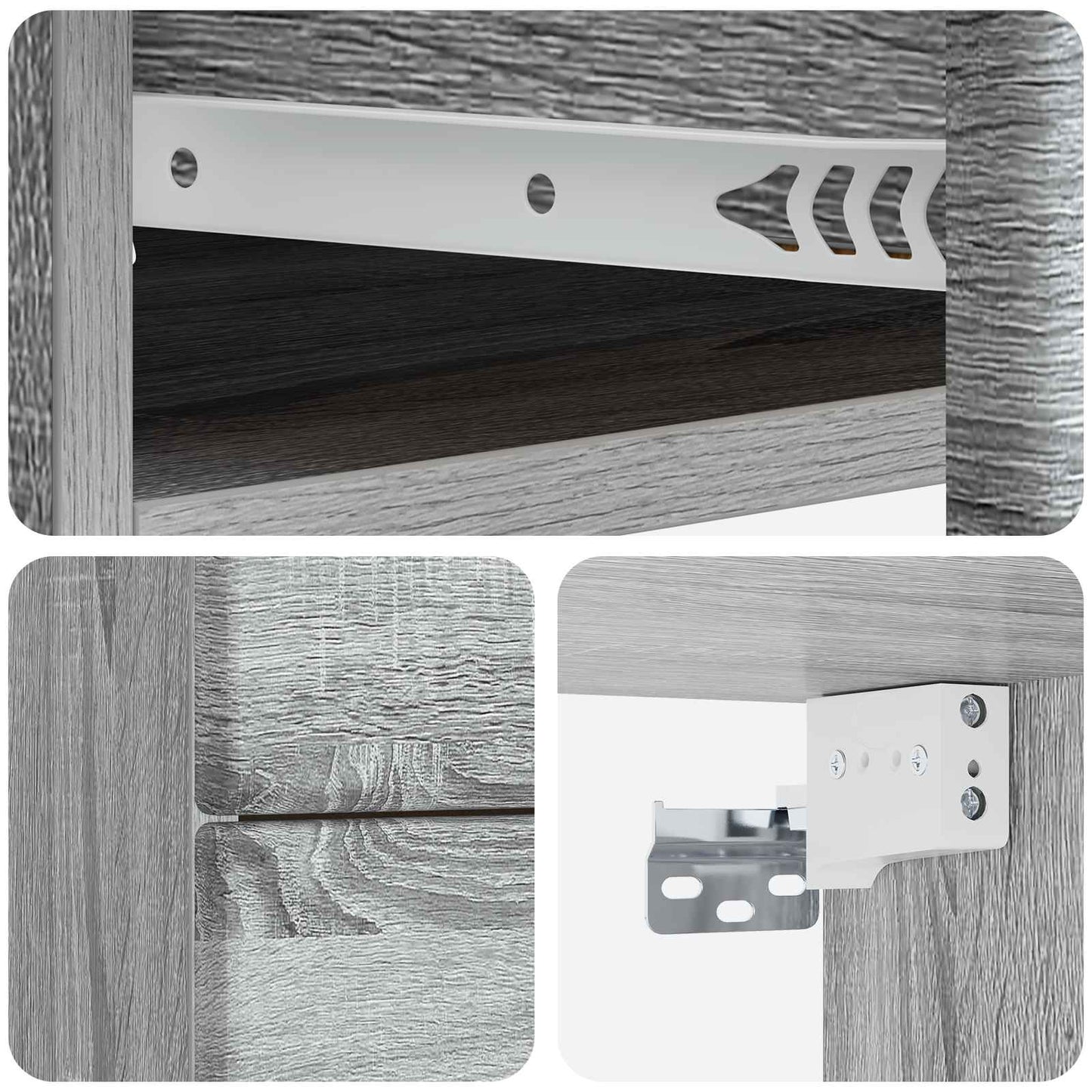 Wall-Mounted Bedside Cabinet 2 pcs Grey Sonoma Engineered Wood