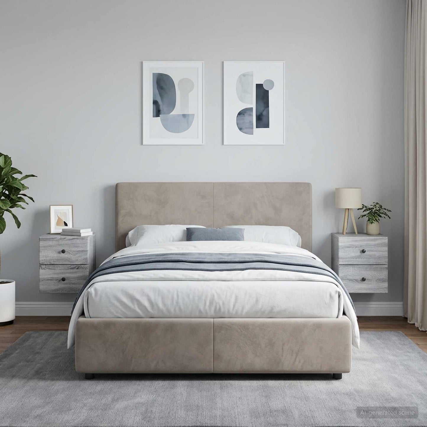 Wall-Mounted Bedside Cabinet 2 pcs Grey Sonoma Engineered Wood