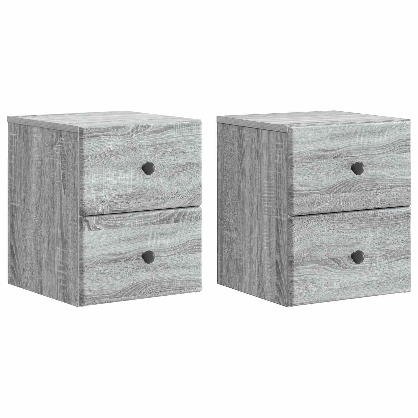Wall-Mounted Bedside Cabinet 2 pcs Grey Sonoma Engineered Wood