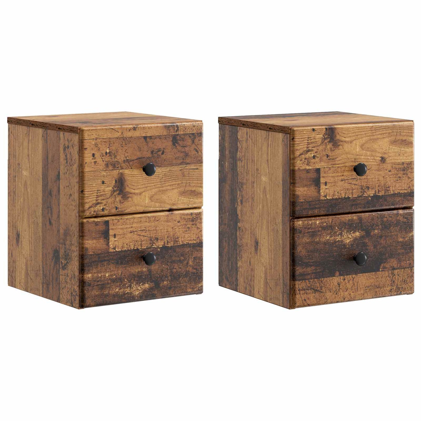 Wall-Mounted Bedside Cabinet 2 pcs Old Wood 34.5 x 33 x 40 cm