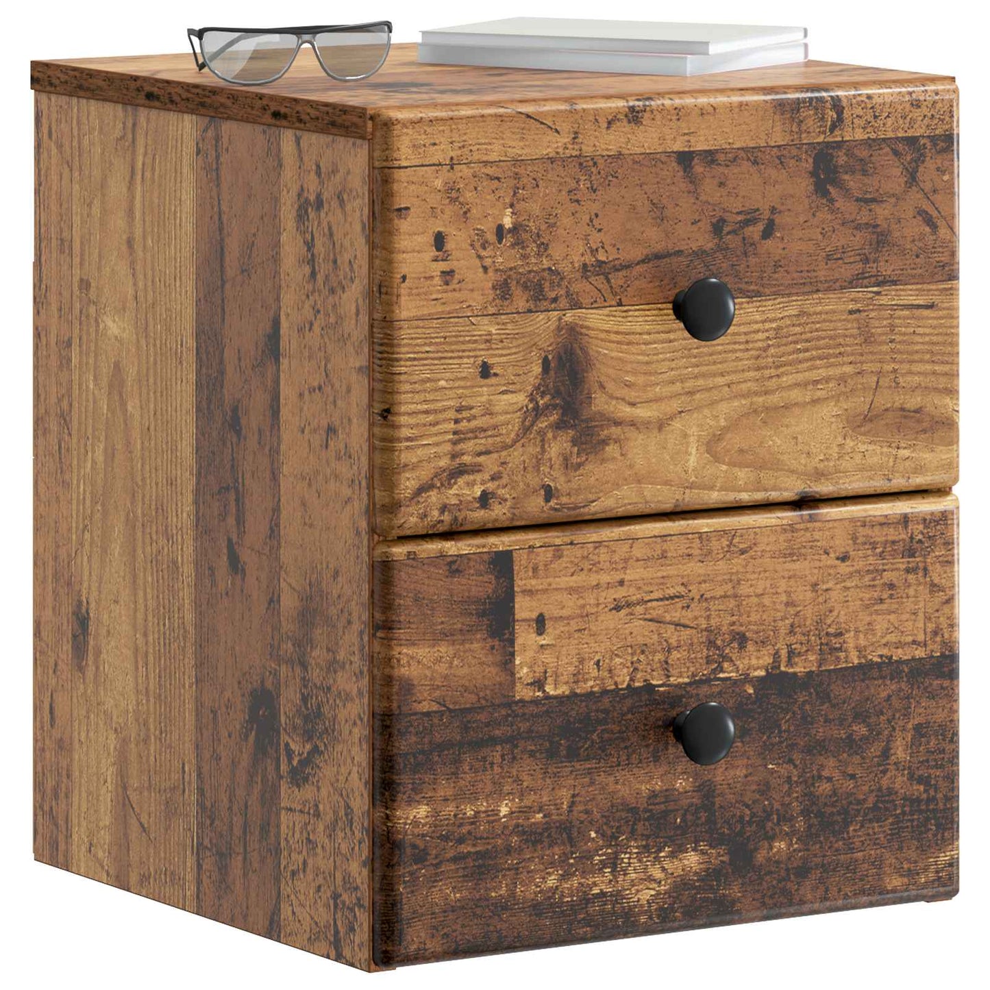 Wall-Mounted Bedside Cabinet 2 pcs Old Wood 34.5 x 33 x 40 cm