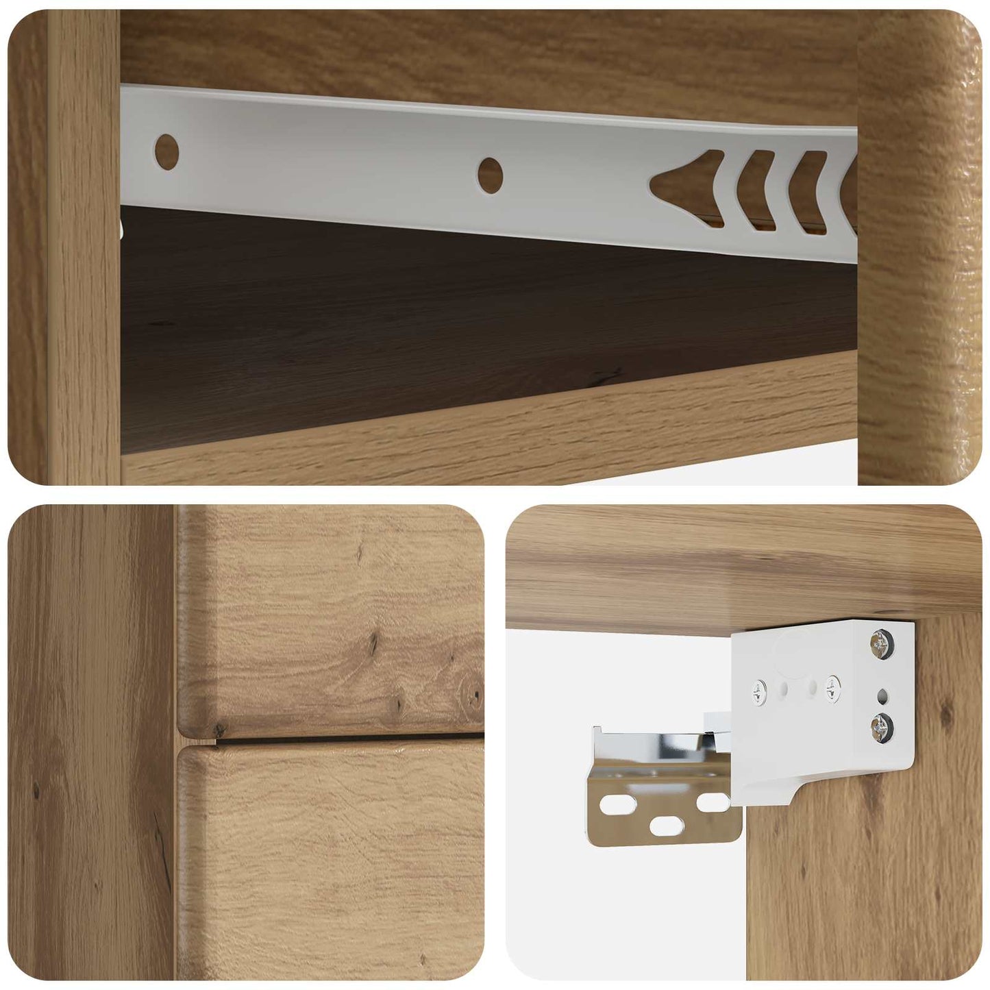 Wall-Mounted Bedside Cabinet 2 pcs Artisan Oak Engineered Wood