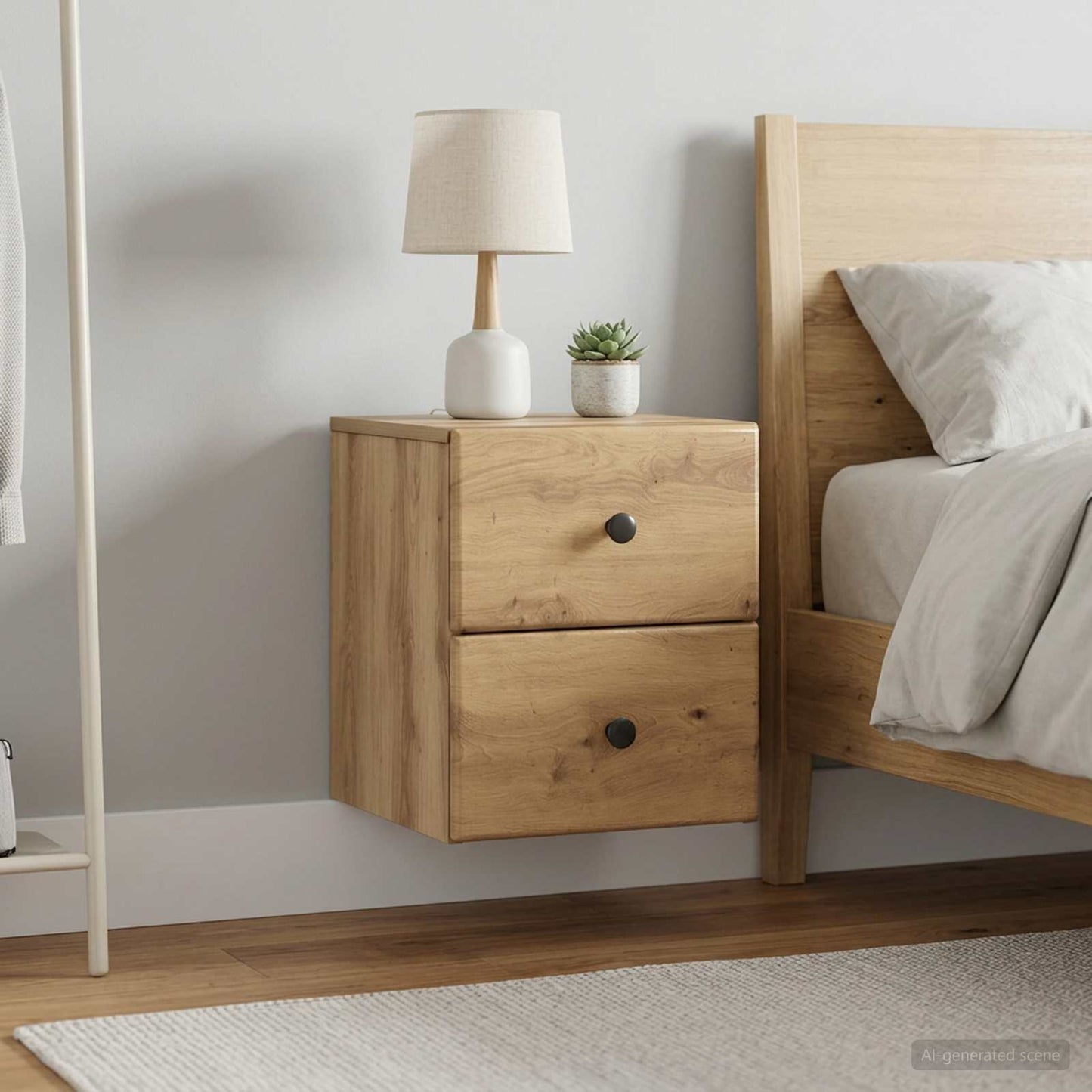Wall-Mounted Bedside Cabinet 2 pcs Artisan Oak