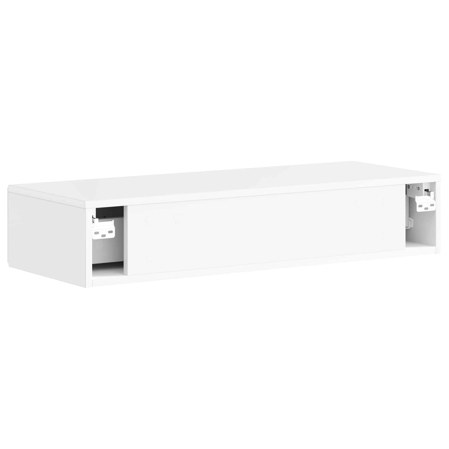 Wall-Mounted Side Table High Gloss White 87.5 x 34.5 x 17 cm