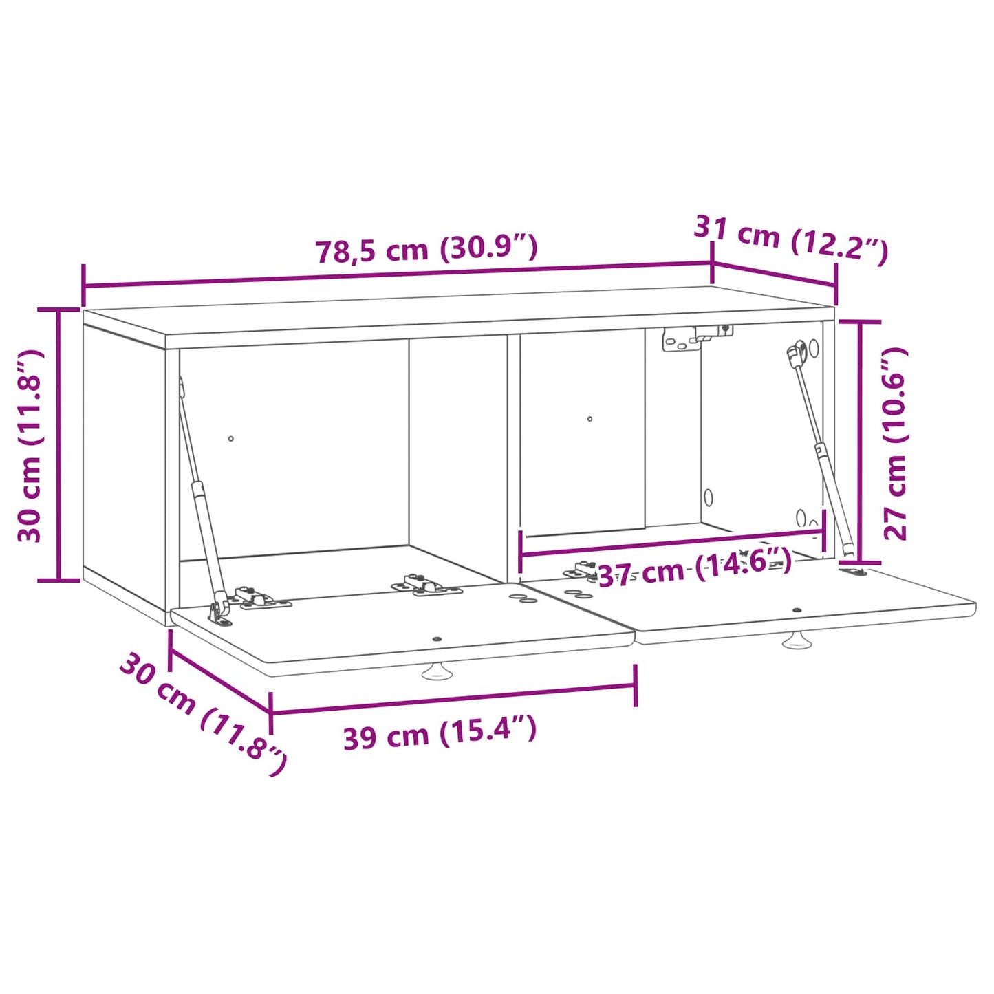 Wall-Mounted TV Cabinet 78.5 x 31 x 30 cm Sonoma Oak