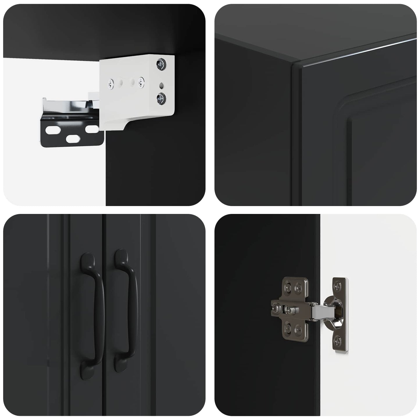 Wall-Mounted Cabinet Black 66 x 34.5 x 90 cm Engineered Wood