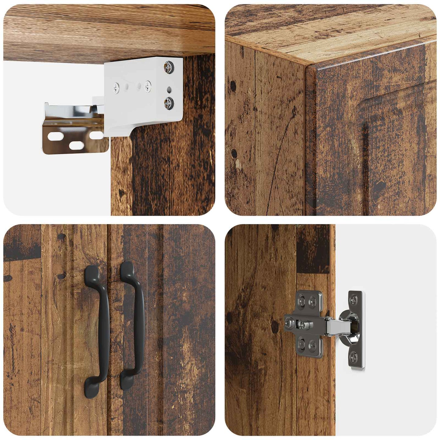 Wall-Mounted Cabinet Old Wood 66 x 34.5 x 90 cm Engineered Wood
