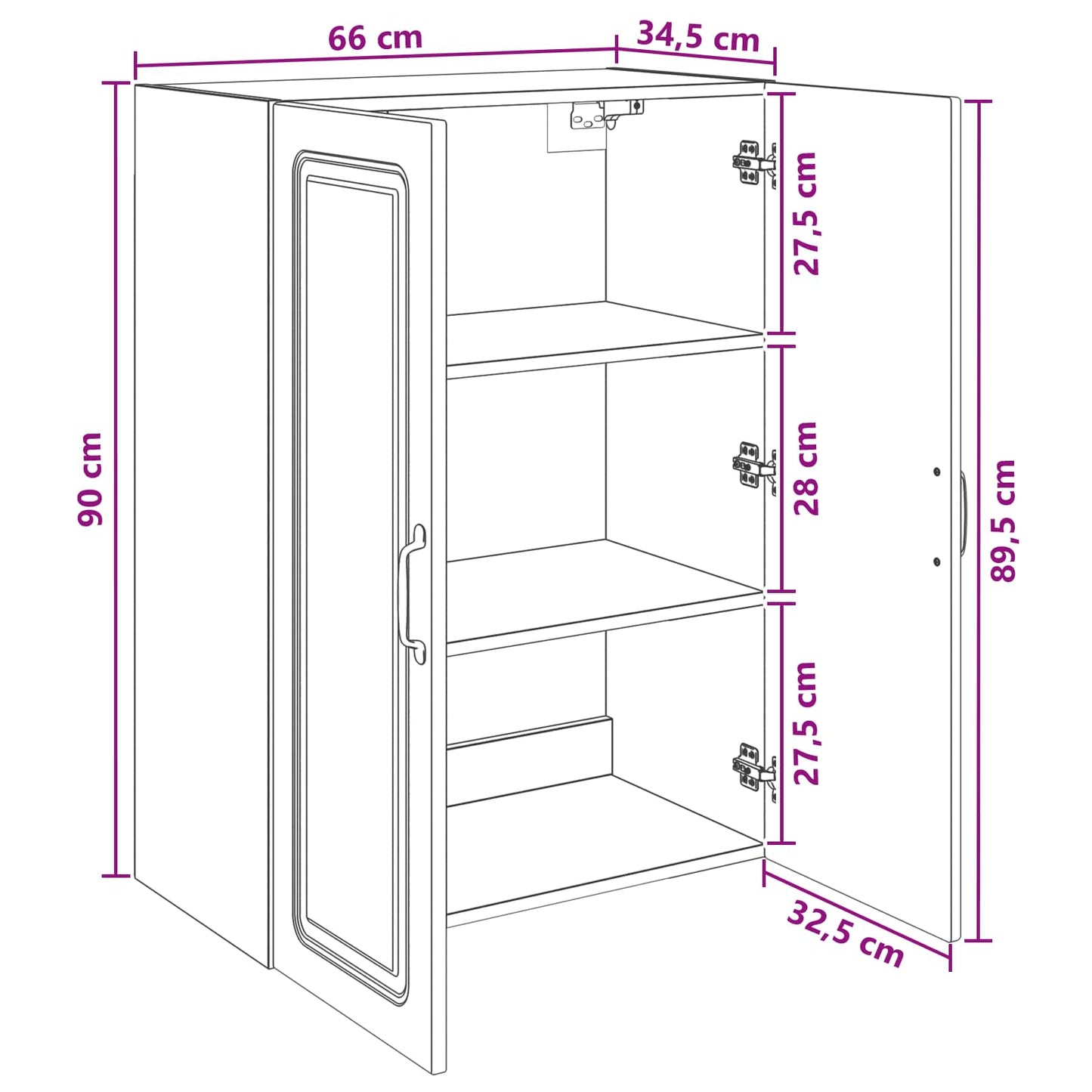 Wall-Mounted Cabinet Old Wood 66 x 34.5 x 90 cm Engineered Wood