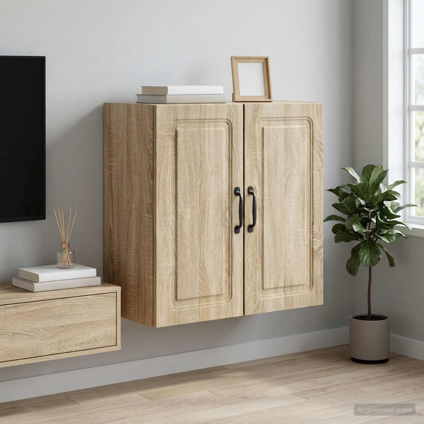 Wall-Mounted Cabinet Sonoma Oak 59 x 31 x 60 cm Engineered Wood