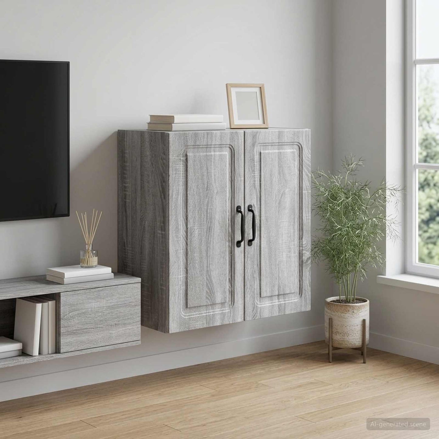 Wall-Mounted Cabinet Grey Sonoma 59 x 31 x 60 cm