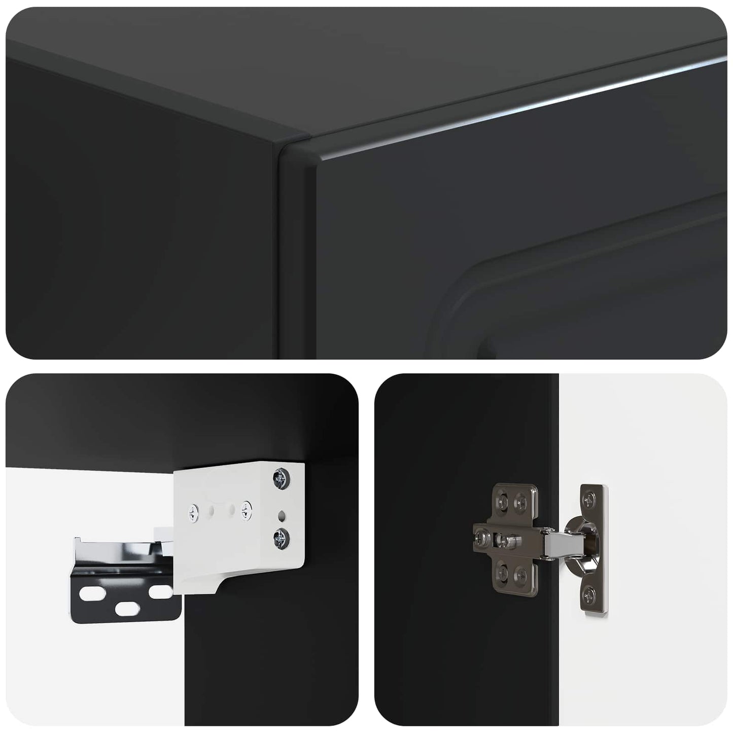 Wall-Mounted Cabinet Black 33 x 34.5 x 90 cm Engineered Wood