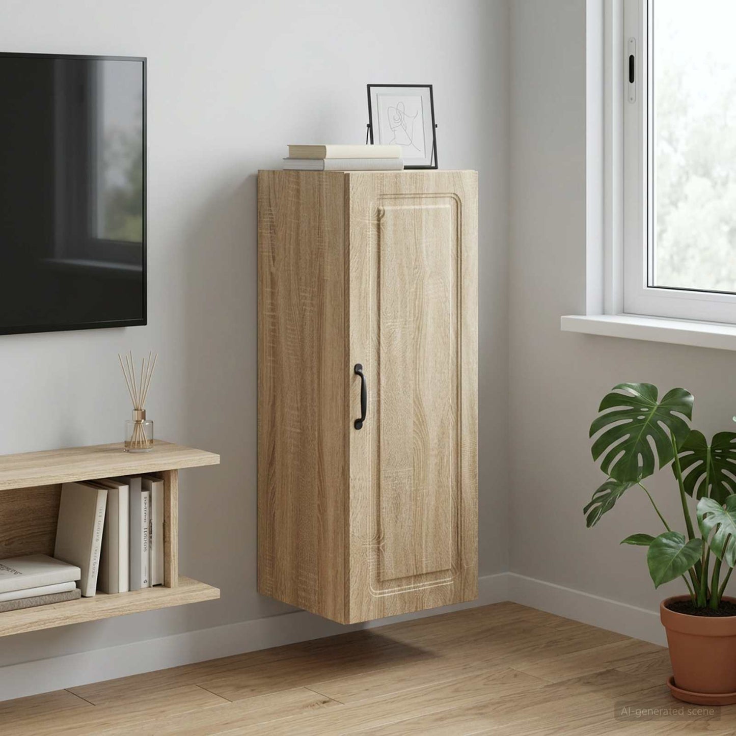 Wall-Mounted Cabinet Sonoma Oak 33 x 34.5 x 90 cm