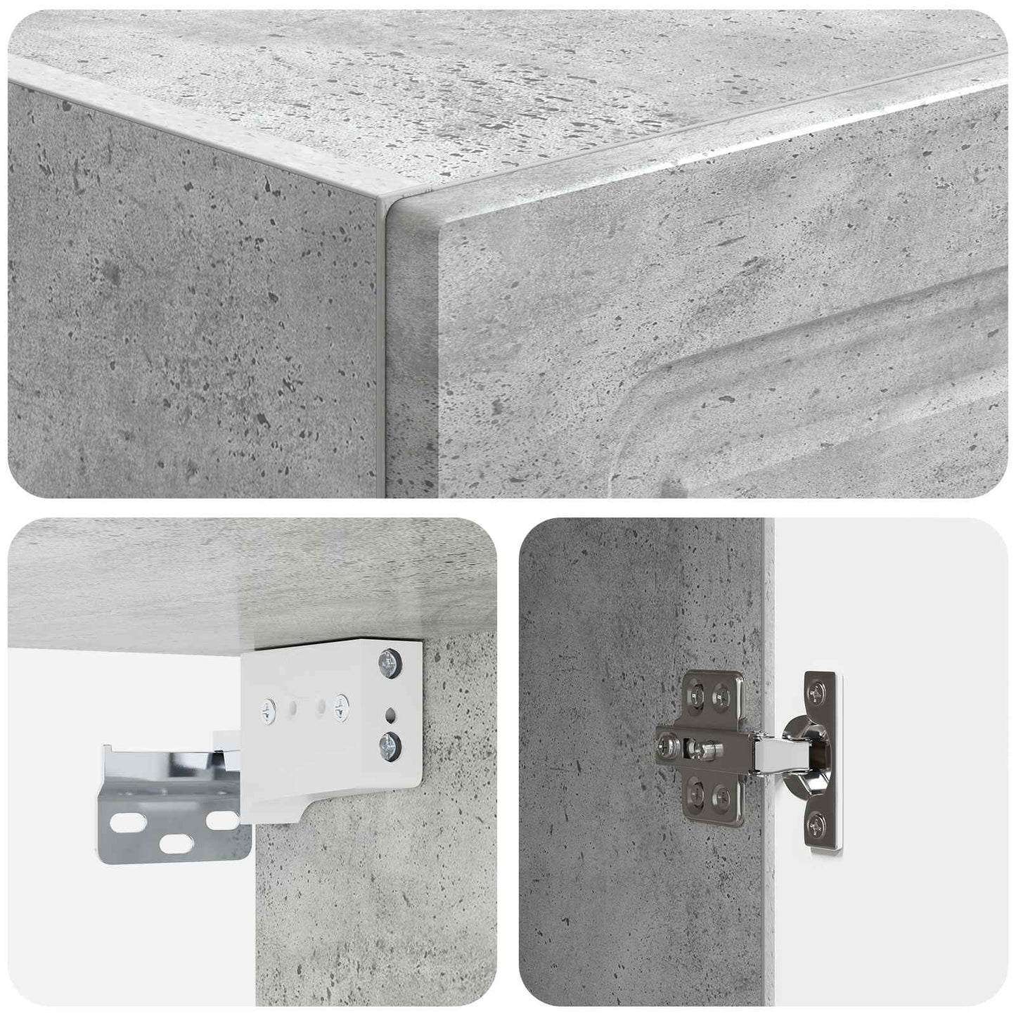 Wall-Mounted Cabinet Concrete Grey 33 x 34.5 x 90 cm