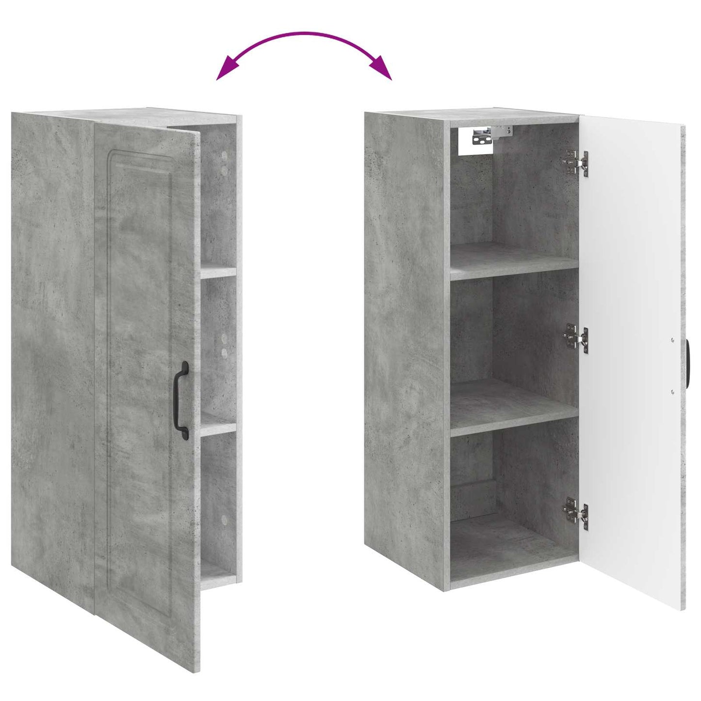 Wall-Mounted Cabinet Concrete Grey 33 x 34.5 x 90 cm