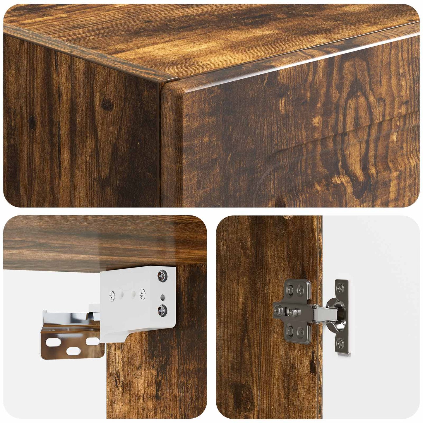 Wall-Mounted Cabinet Smoked Oak 33 x 34.5 x 90 cm