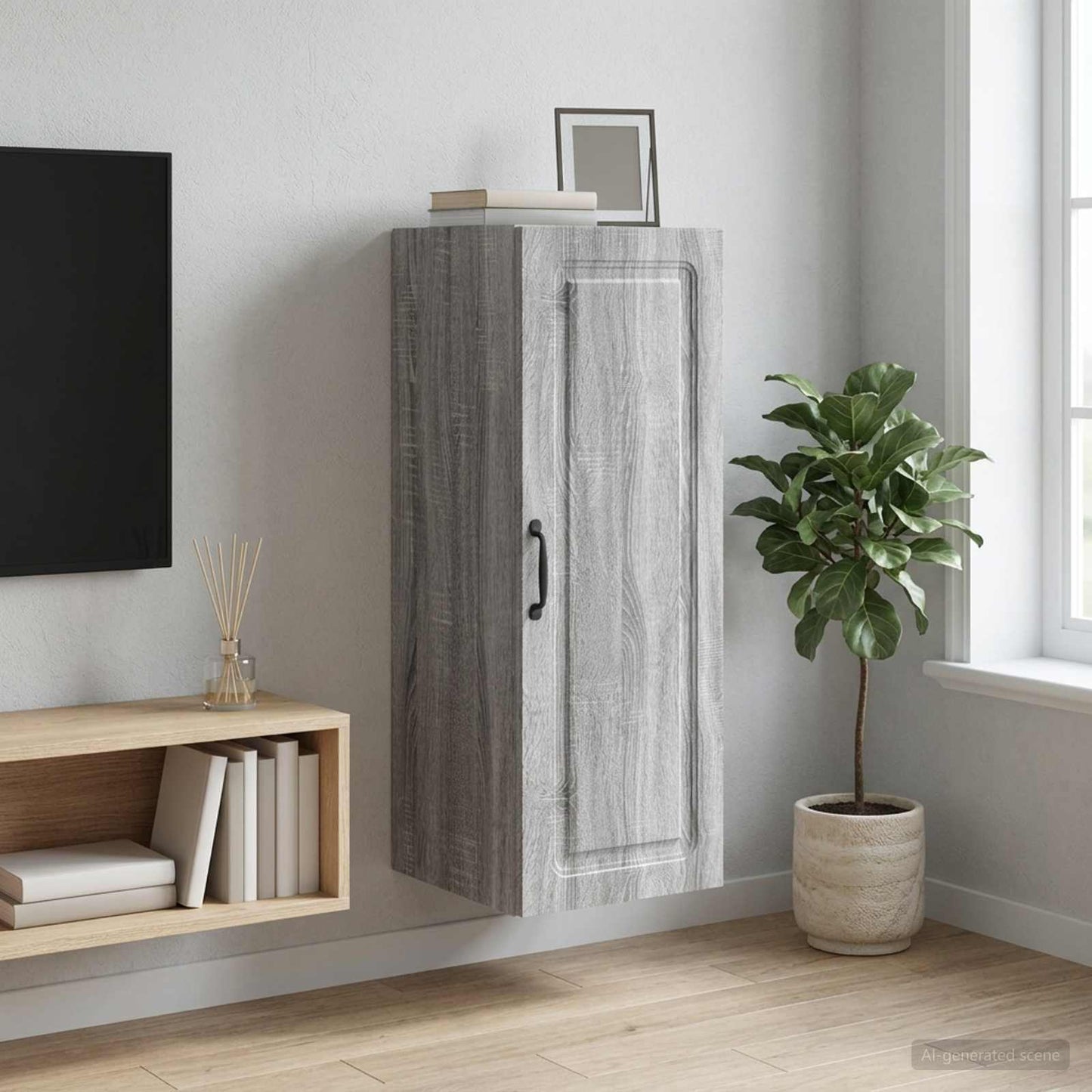 Wall-Mounted Cabinet Grey Sonoma 33 x 34.5 x 90 cm