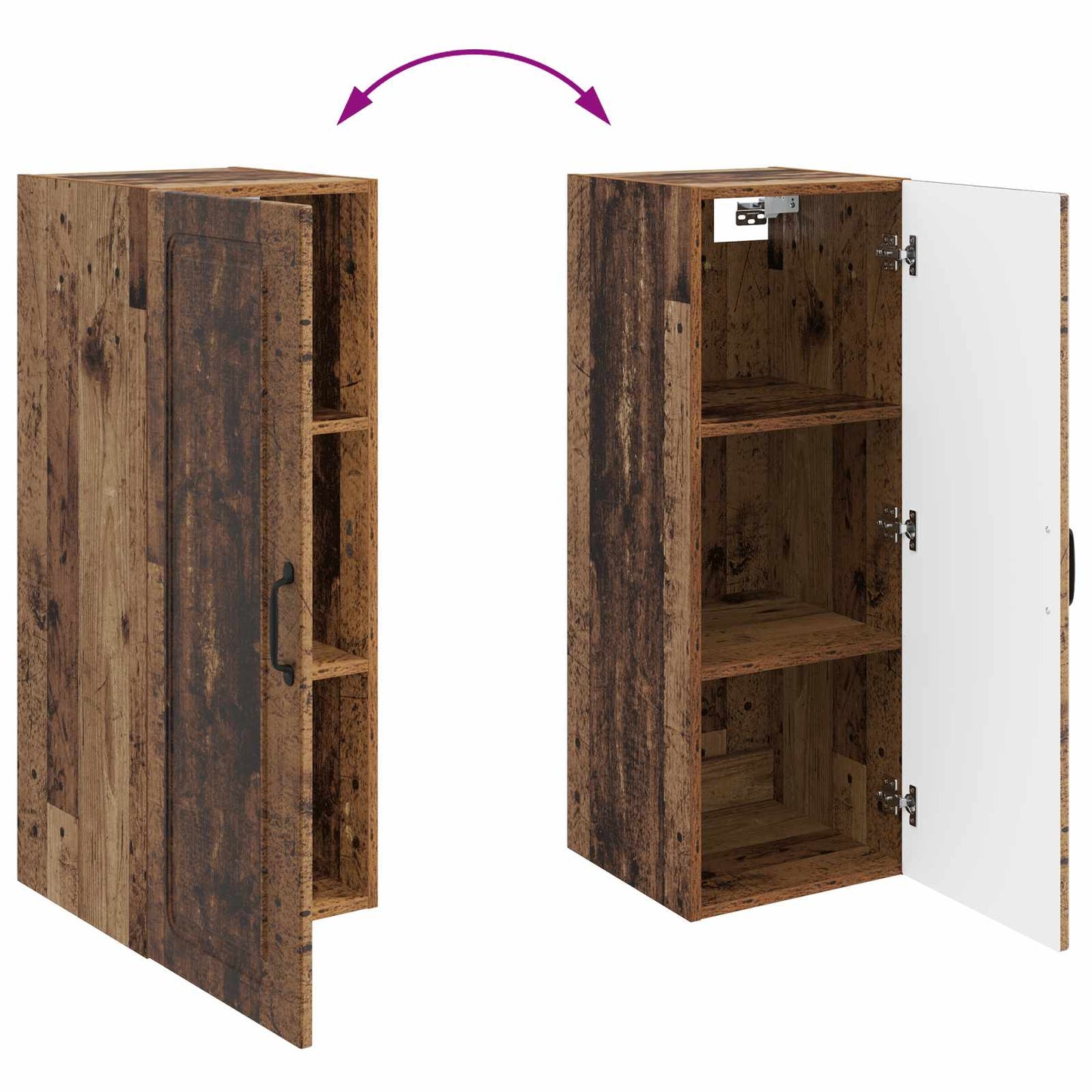 Wall-Mounted Cabinet Old Wood 33 x 34.5 x 90 cm Engineered Wood