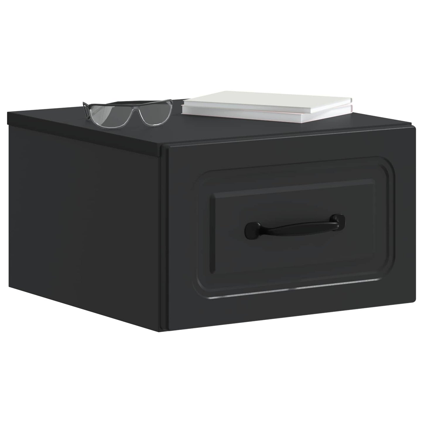 Wall-Mounted Bedside Cabinet Black 34.5 x 33 x 20 cm