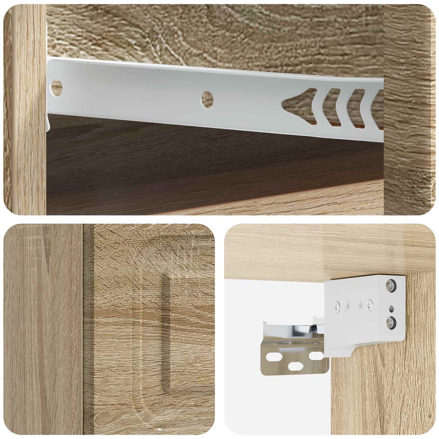 Wall-Mounted Bedside Cabinet 2 pcs Sonoma Oak 34.5 x 33 x 20 cm