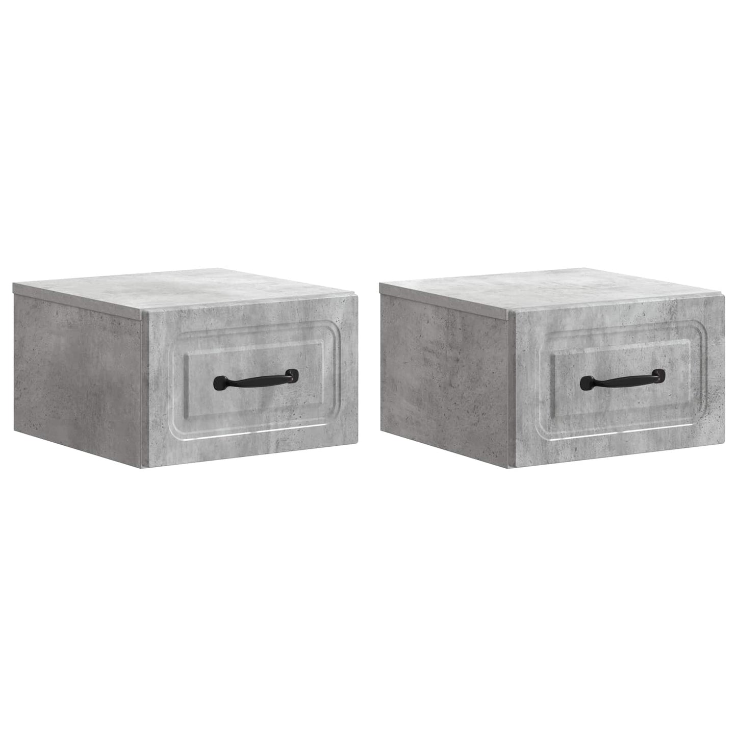 Wall-Mounted Bedside Cabinet 2 pcs Concrete Grey