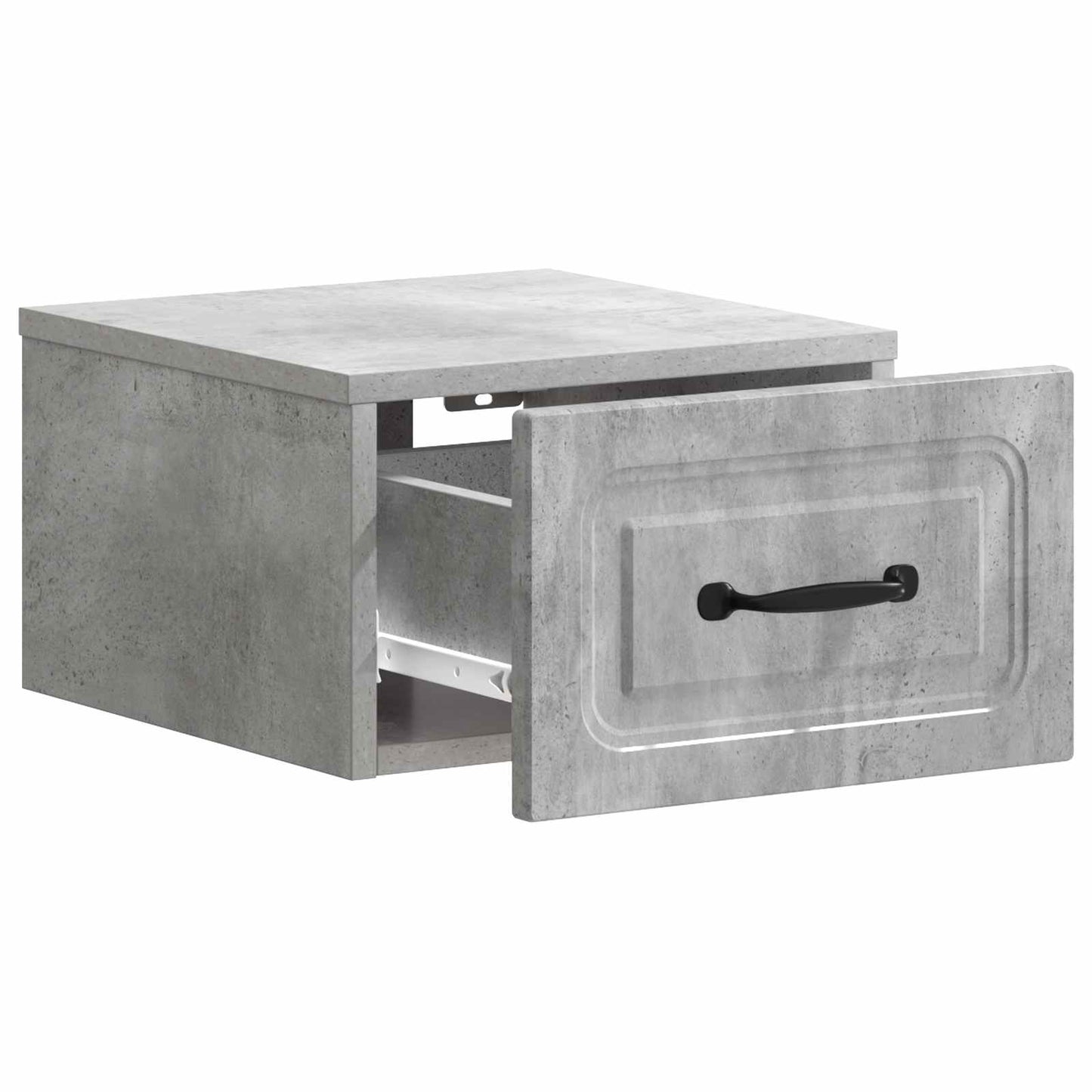 Wall-Mounted Bedside Cabinet with Drawer 2 pcs Concrete Grey