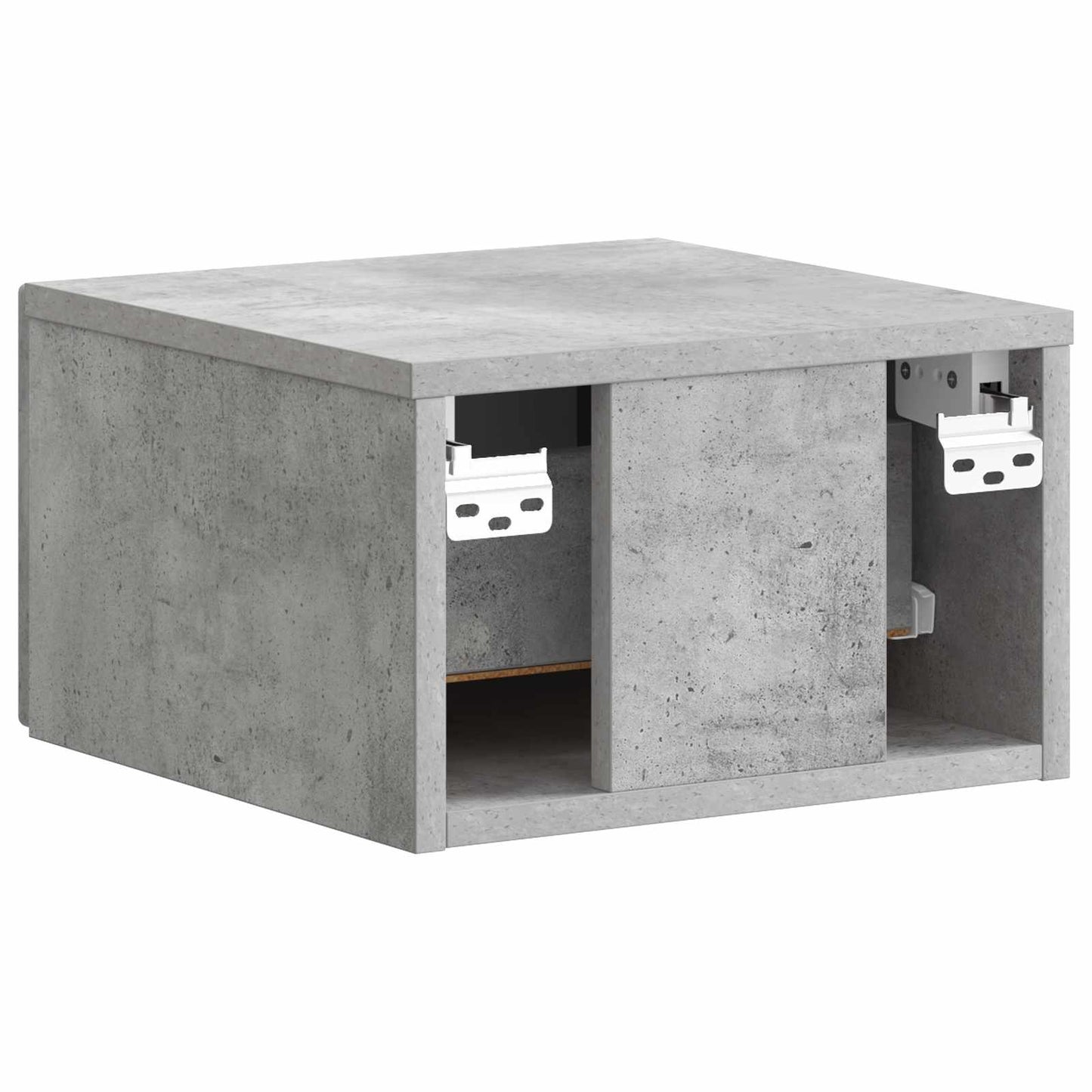 Wall-Mounted Bedside Cabinet with Drawer 2 pcs Concrete Grey