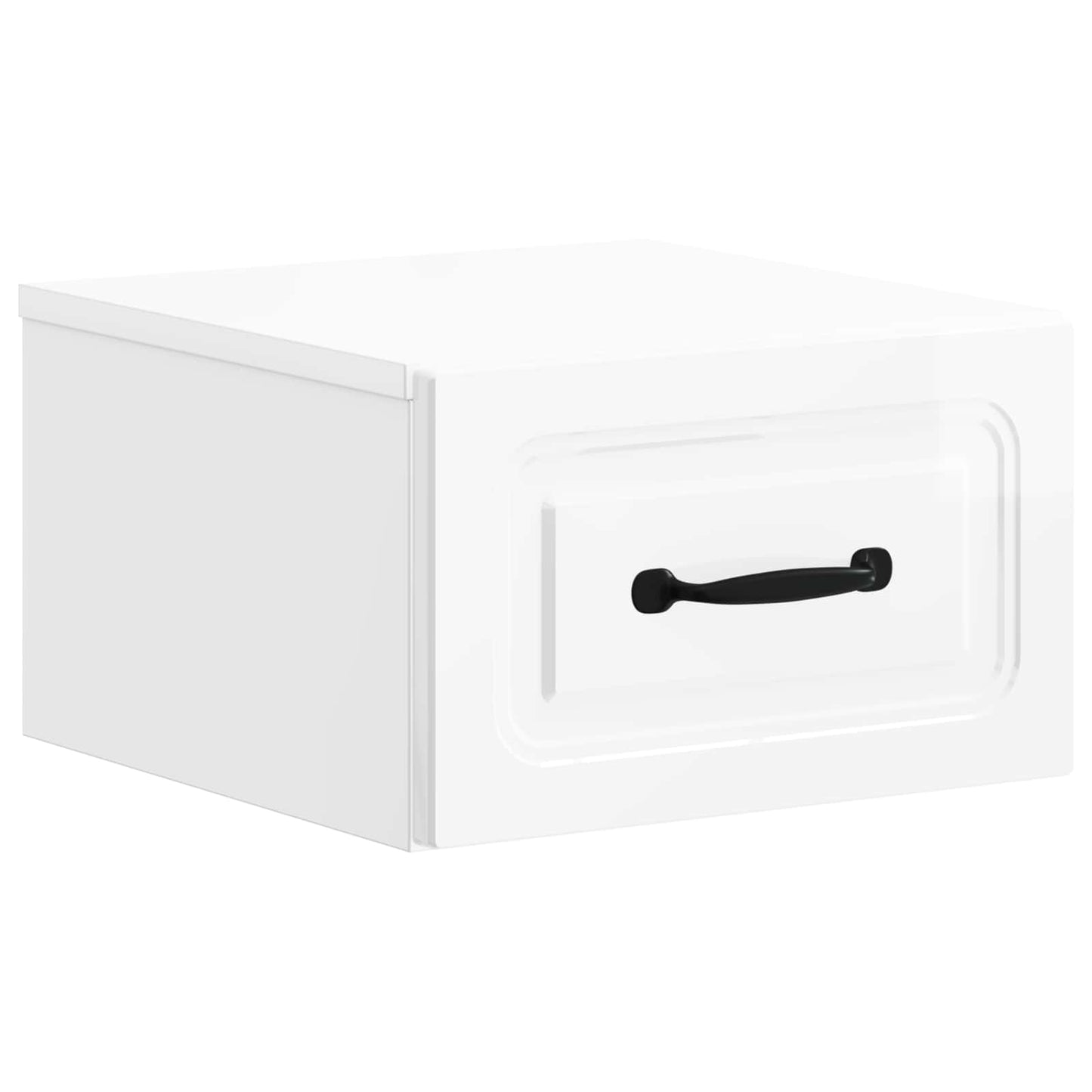 Wall-Mounted Bedside Cabinet High Gloss White 34.5 x 33 x 20 cm