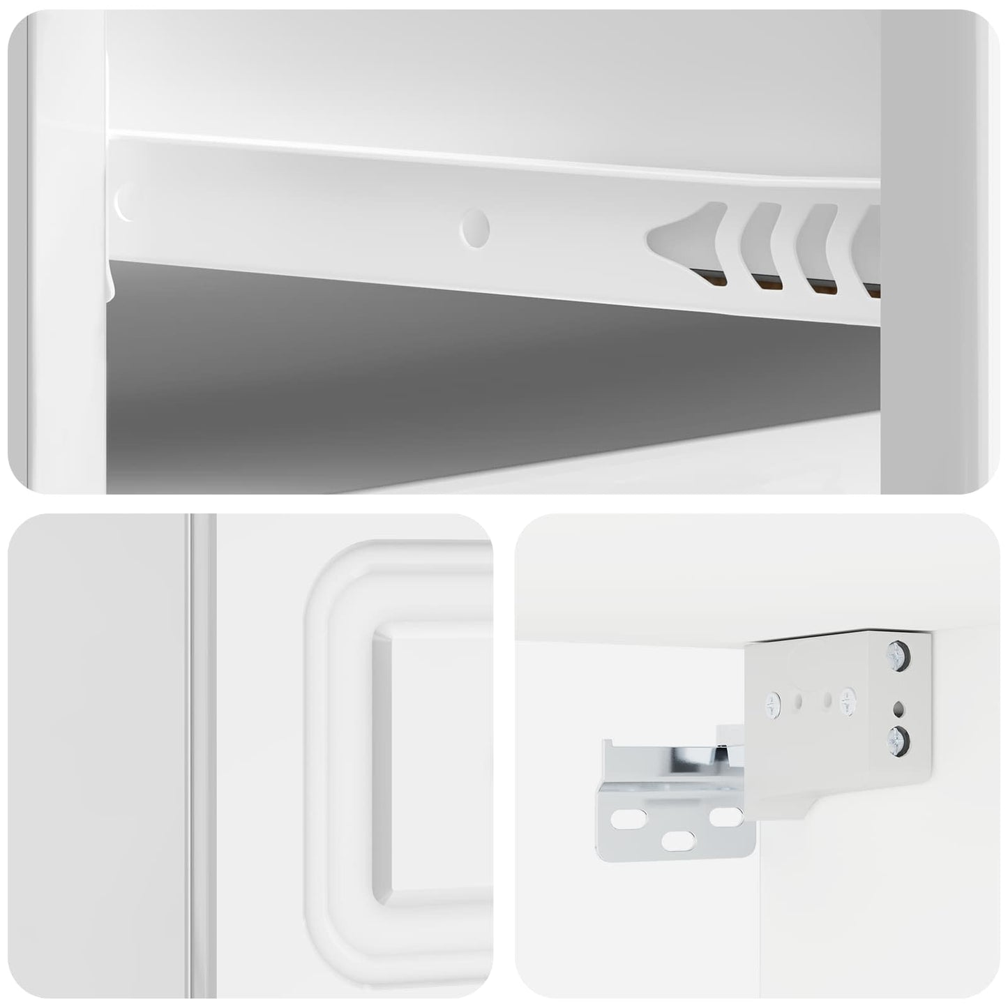 Wall-Mounted Bedside Cabinet with Drawer 2 pcs High Gloss White
