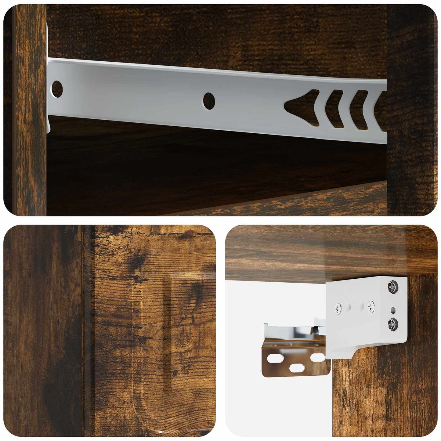 Wall-Mounted Bedside Cabinet Smoked Oak 34.5 x 33 x 20 cm