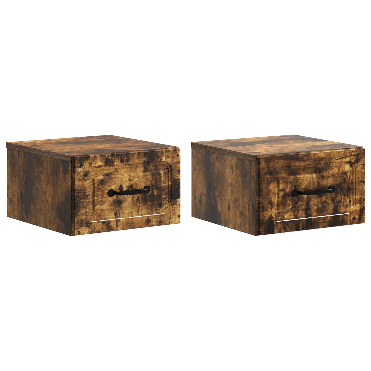 Wall-Mounted Bedside Cabinet 2 pcs Smoked Oak 34.5 x 33 x 20 cm