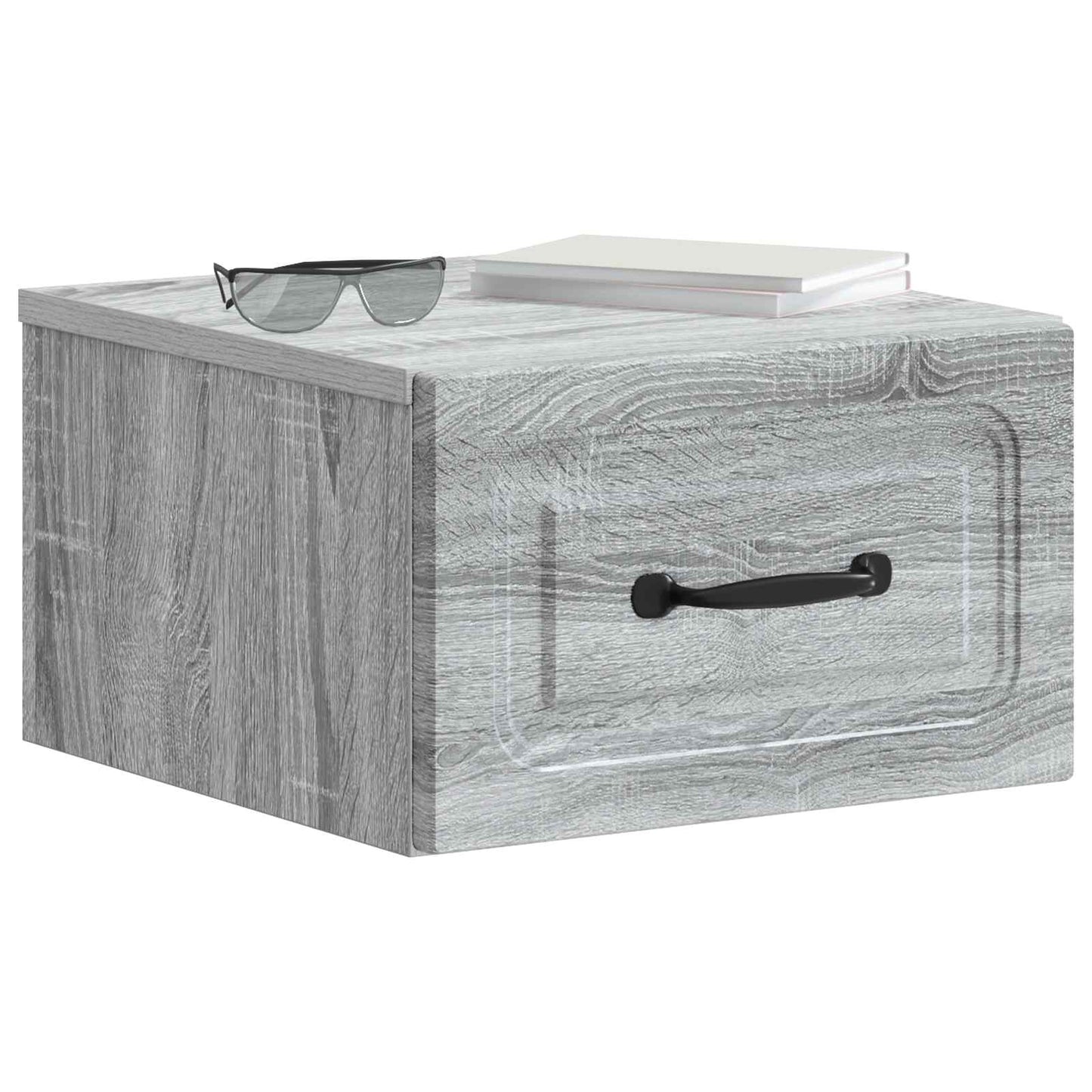 Wall-Mounted Bedside Cabinet Grey Sonoma 34.5 x 33 x 20 cm