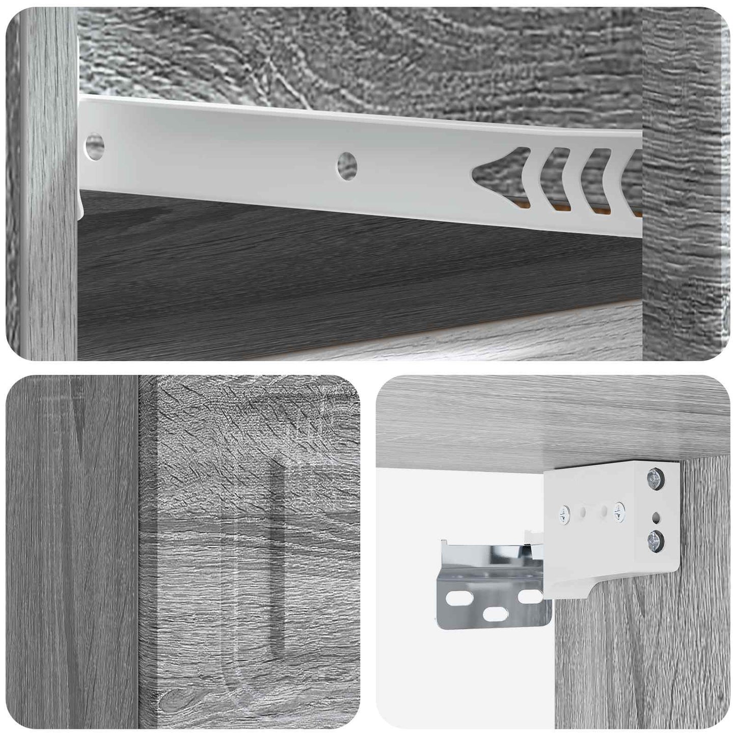 Wall-Mounted Bedside Cabinet 2 pcs Grey Sonoma Engineered Wood