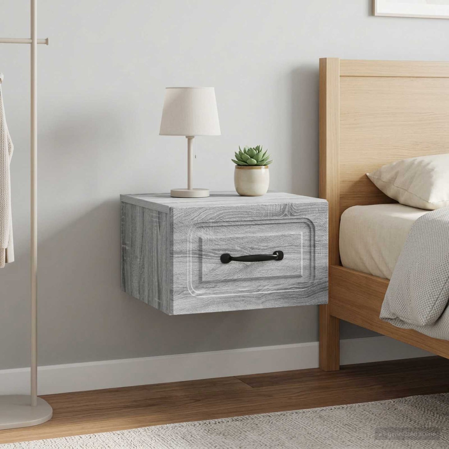 Wall-Mounted Bedside Cabinet 2 pcs Grey Sonoma Engineered Wood